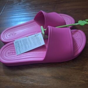 Pink Crocs Slide Sandals